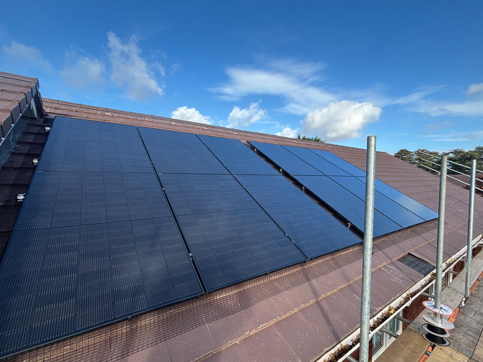 Bird protection mesh skirt fitted beneath a solar array